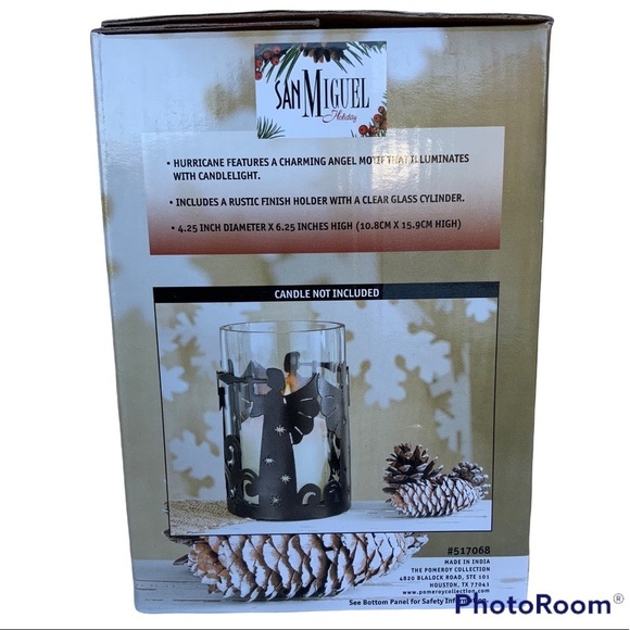 Pomeroy Angel Holiday Luminaria Hurricane Candle Holder Lantern Table Decor - Picture 5 of 10